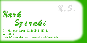 mark sziraki business card