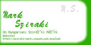 mark sziraki business card